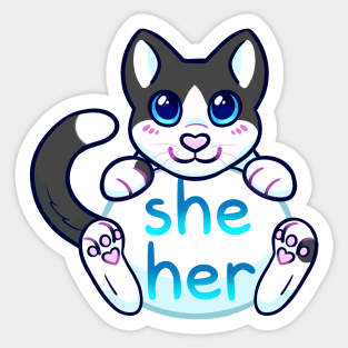 Kitty Pronouns - She/Her Sticker